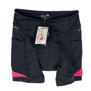 BALEAF Womens Cycling Shorts Padded Bike Shorts Black Pink Size M